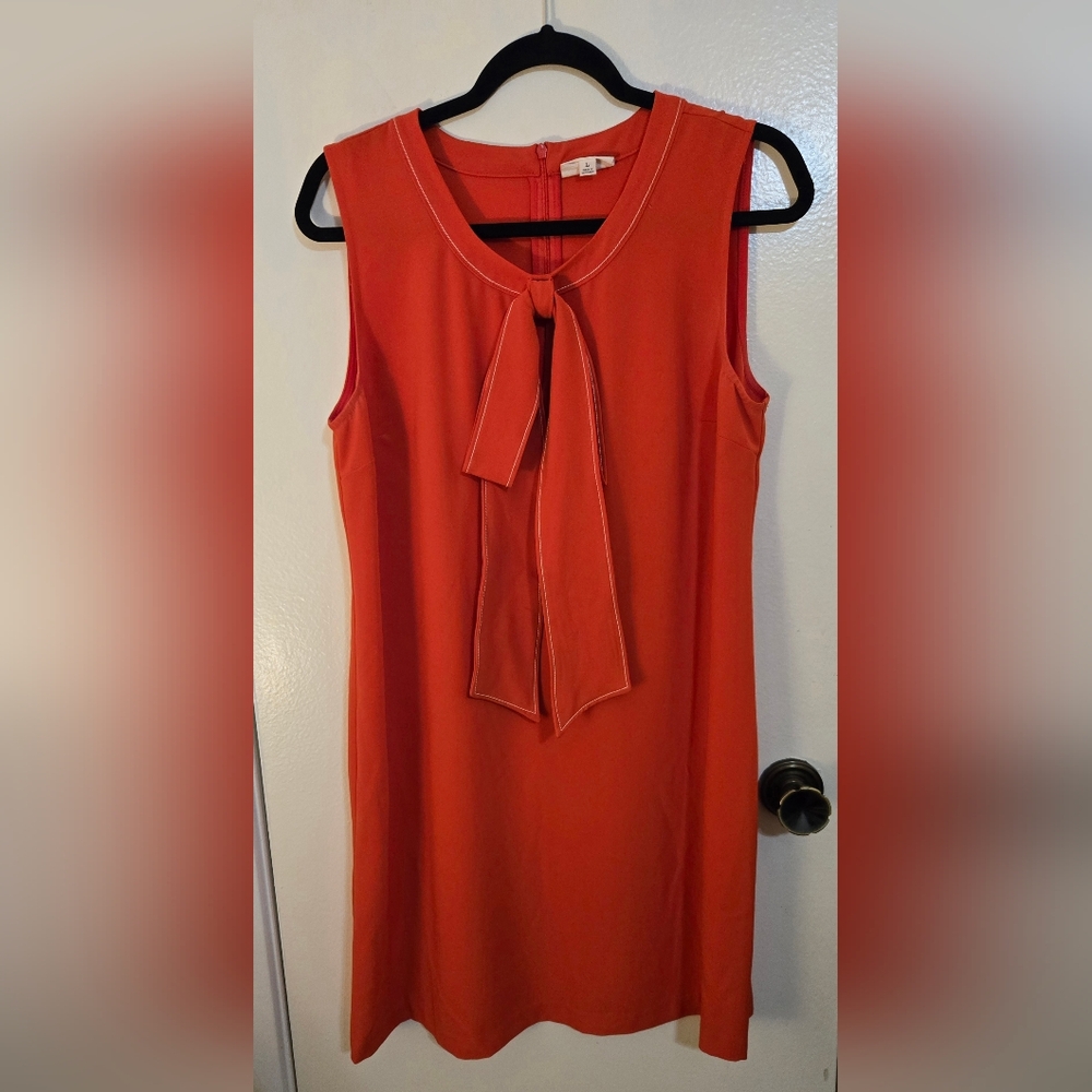 Maison Jules Orange Tie-Front Mini Dress